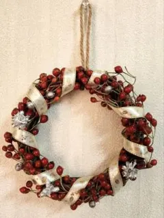 リース　ハンドメイド　クリスマス　ローズヒップ