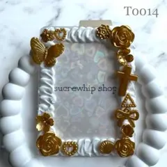 ロ*ナ様 【T0014】ホイップデコ トレカケース 白×金 ゴージャス