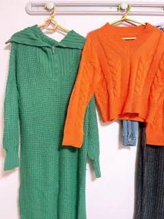 レディース　秋冬服　20着以上　まとめ売りニットワンピース