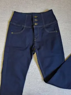 ハイウエスト スキニーデニム ダークブルー