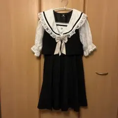 axes femme セーラーカラー ノースリーブ ベロアリボン ガーリー 姫系 