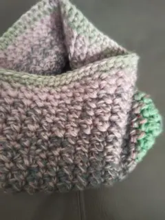 スヌード　ネックウォーマー　ピンクグラデーション＆ミント　おまとめ割２点目半額♬