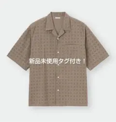 新品★未使用　GU　MEN　エンブロイダリーオープンカラーシャツ　XL