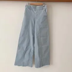 GLOBAL WORK140cmデニム ワイドパンツ　サスペンダー付き