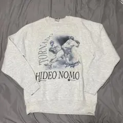 わ*さ様 90s 新品　野茂英雄 スウェット　ネイビー　紺　L デッドストック ドジャース Dodgers 野茂英雄 トレーナー