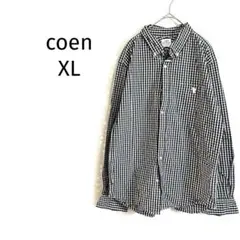 コーエン/長袖チェックシャツ/ギンガムチェックボタンダウンデザインカジュアル
