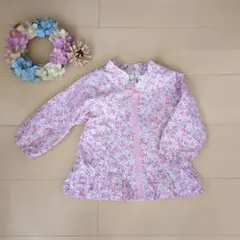 【美品】ビケットクラブ 花柄 長袖 ジャケット　 90cm 保育園着 女の子