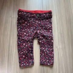 babyGap 赤と黒の花柄スリムフィットパンツ 6-12ヶ月