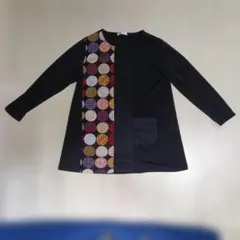 [美品]　Roccandy 　ドット柄七分袖チュニック　M-L