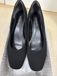 PETITSOIR ブラック パンプス M、3E、冠婚葬祭にも