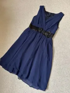 フォーマルドレス　二次会ドレス　ワンピース　ドレス　ブルー　ネイビー　送料無料