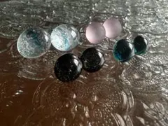 ガラスのピアスセット126サージカルステンレスシルバー