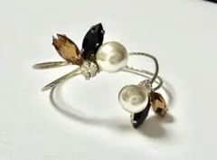 パールとクリスタルのエレガントブレスレット