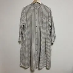 スタディオクリップ ワンピース　ストライプ　厚地　シャツワンピース　シャツ