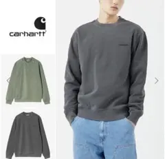 Carhartt エンブロイダリー スウェット　刺繍ロゴ　美品　グレー