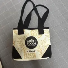 ハワイ限定　Whole Foods Market パイナップル柄ミニトート