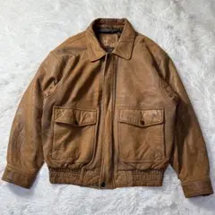 【90s】Durante A-2 レザージャケット M 短丈 羊革 フェード