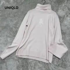 新品　ユニクロ　カシミヤ100% タートルネック　ニット　セーター　ピンク