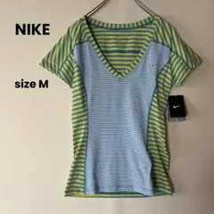 NIKE Vネック ボーダー Tシャツ スポーツウェア トレーニング M