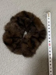 ファー風 ドーナツ型ヘアシュシュ　髪留め　レオパード