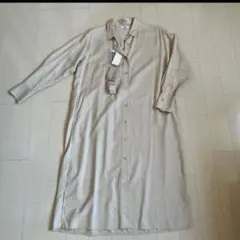 新品★ユニクロ　UNIQLO ロングシャツワンピ　ワンピース　ベージュ