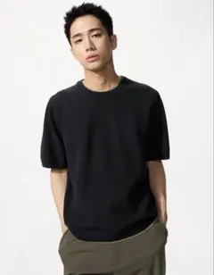 ウォッシャブルミラノリブニットTシャツ XL size