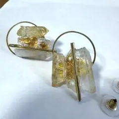 クリスタルフープピアス