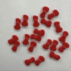 赤リボン　ネイルパーツ　２０個セット