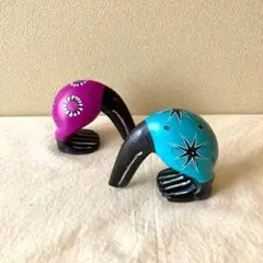 キーウィのオブジェ2個セット ソープストーン アフリカ雑貨 エスニック 鳥