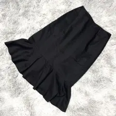 訳あり／LEST ROSE ブラック フリルスカート 日本製 きれいめ【M】