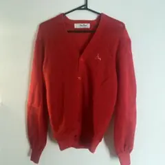 レッドカーディガン 古着