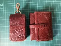 ブラウンレザー ミニ財布 スマートキーケース付き