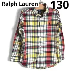 Ralph Lauren 130 ラルフローレン　ボタンダウンシャツチェック長袖