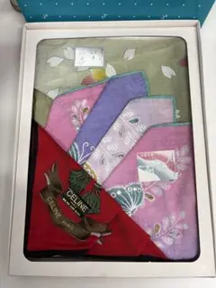 【未使用】CELINE セリーヌ ハンカチ ＆ 和柄ハンカチ セット 箱入り