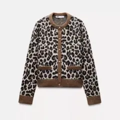 ZARA ザラ アニマルジャガードニット ジャケット カーディガン