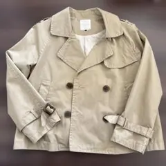 ベージュ ダブルブレスト トレンチコート