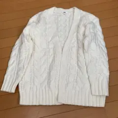 UNIQLO アイボリー ケーブルニットカーディガン M
