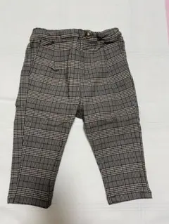 値下げ！グレー系チェック カジュアルパンツ 90