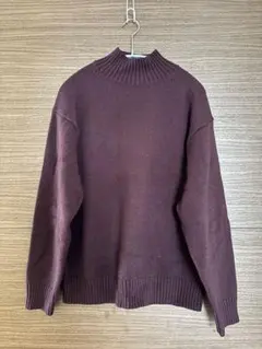 【未着用】UNIQLO C ユニセックス　バーガンディ　ハイネックセーター 長袖
