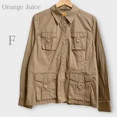 シャツジャケット　ベージュ　ストレッチ ミリタリー