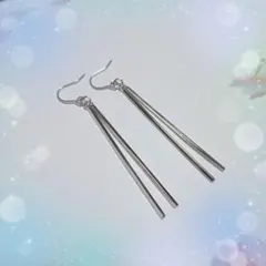 現品 No.3 銀 フックピアス シルバー メンズ クール系 ストレート型