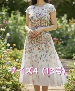 TOCCA サイズ4 花柄ノースリーブひざ丈ワンピース