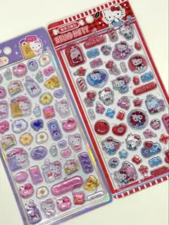 新品 サンリオ キティ ドロップシール 3D立体シール 2枚セット