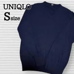 UNIQLO ユニクロ メリノセーター Vネック S メンズ ネイビー 紺色