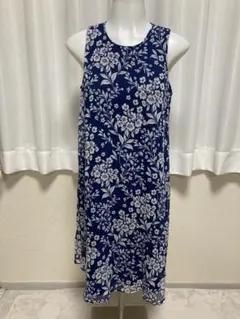 CALVIN KLEIN ネイビーフラワープリントワンピース
