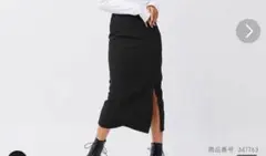 『美品』　GU カットソーナローミディスカート　ブラック　スカート