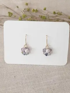 パープル×ピンク×スワロフスキー　ピアス　　イヤリング☆