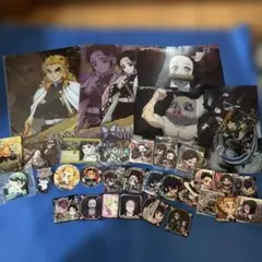 鬼滅の刃　下敷き　ビジュアルポスター　カード　シール　グッズセット　33点