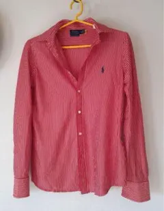 POLO RALPH LAUREN 赤白ストライプ 長袖シャツ M
