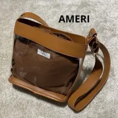 AMERI クリア ショルダーバッグ 巾着入り ブラウン 茶 シースルー 春夏のサムネイル